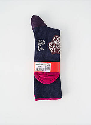 Chaussettes imprimé fantaisie bleu BERTHE AUX GRANDS PIEDS femme