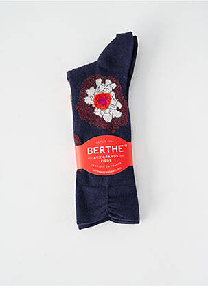 Chaussettes imprimé fantaisie bleu BERTHE AUX GRANDS PIEDS femme