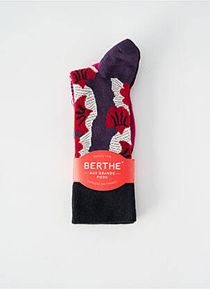 Chaussettes imprimé fantaisie violet BERTHE AUX GRANDS PIEDS femme