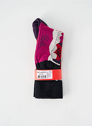 Chaussettes imprimé fantaisie violet BERTHE AUX GRANDS PIEDS femme