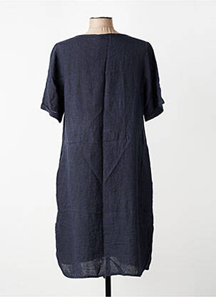 Robe mi-longue manches courtes manches courtes bleu TELMAIL femme