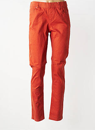 Pantalon slim taille élastique orange GRIFFON femme