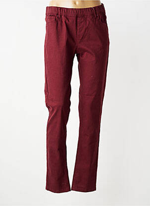Pantalon slim taille élastique rouge GRIFFON femme
