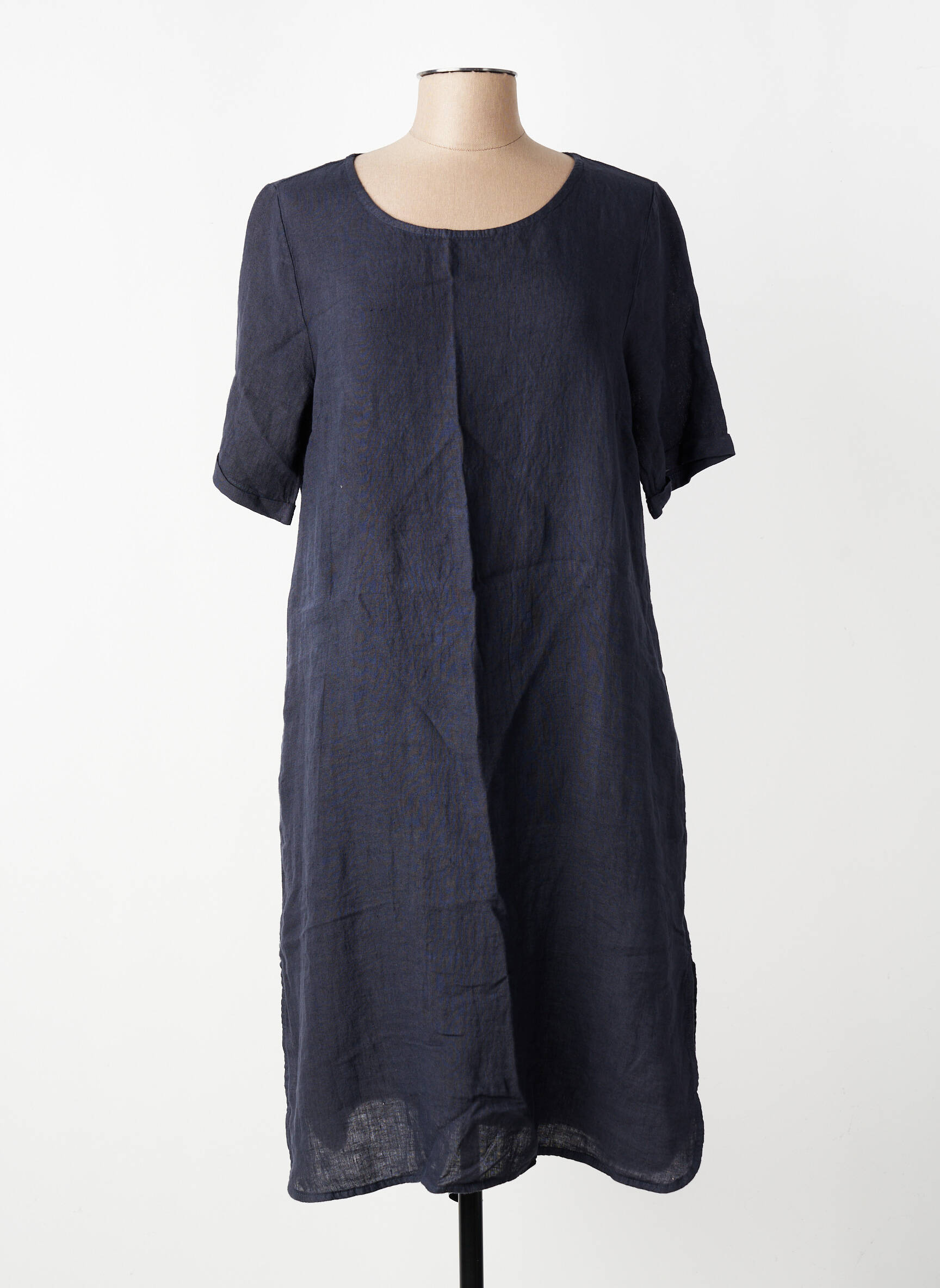 Robe mi-longue manches courtes manches courtes bleu TELMAIL femme