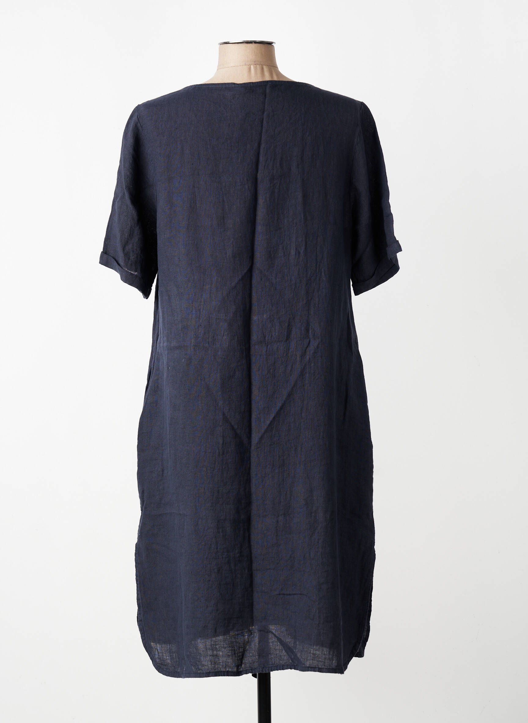 Robe mi-longue manches courtes manches courtes bleu TELMAIL femme