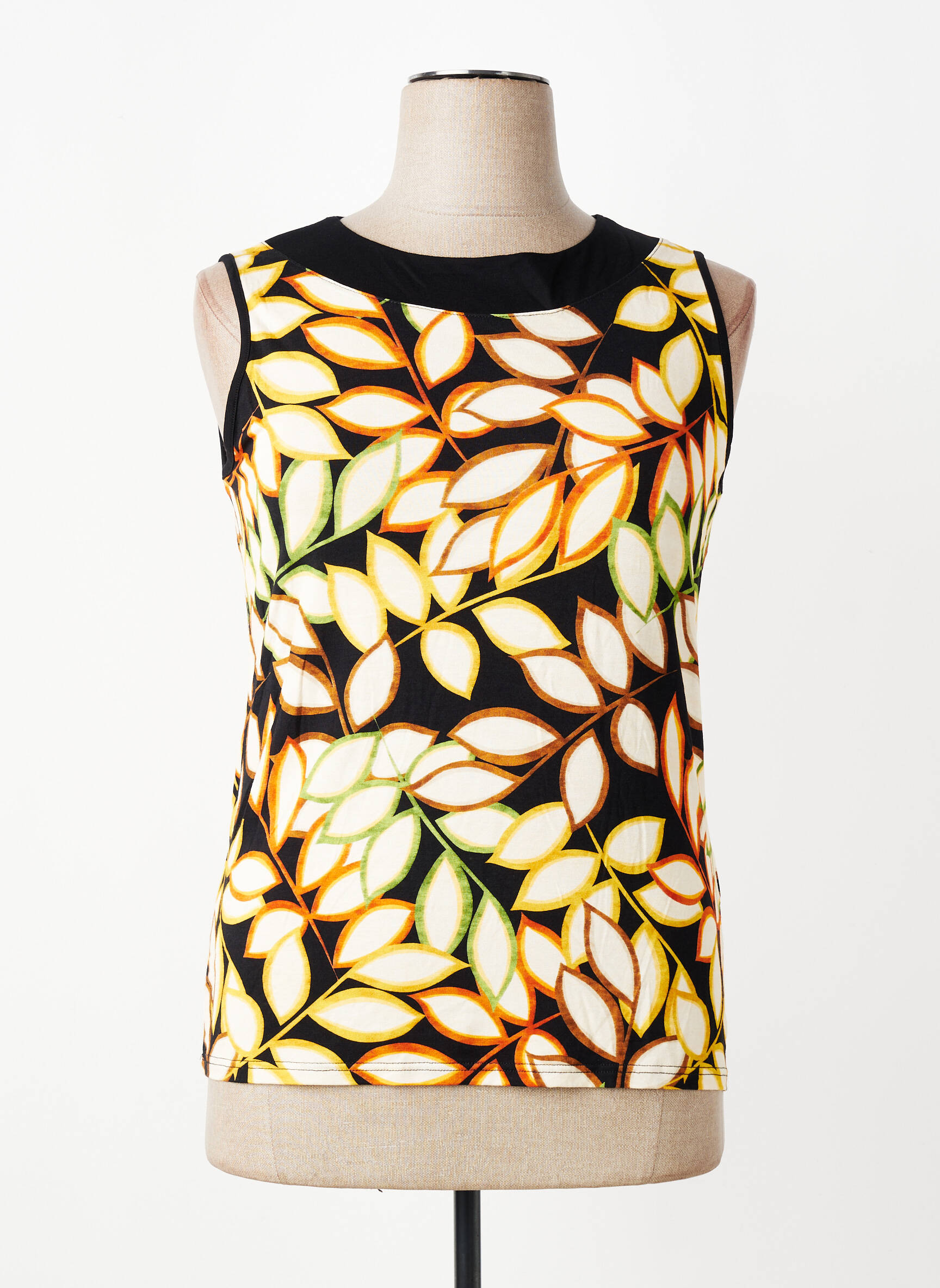 Top imprimé fantaisie sans manche noir TELMAIL femme