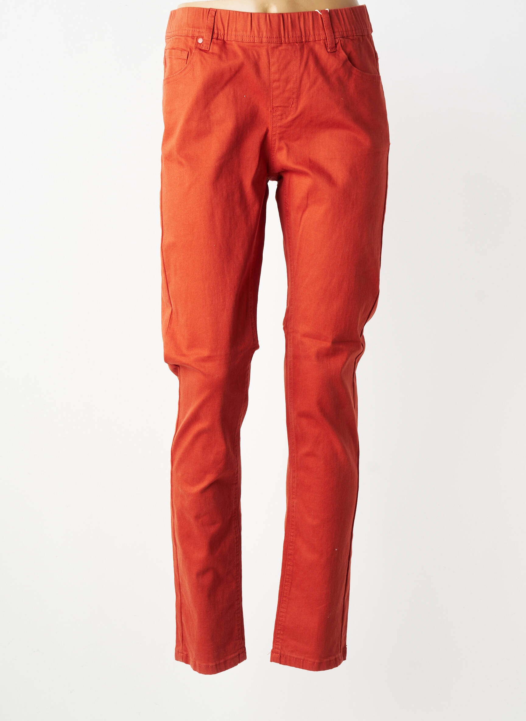Pantalon slim taille élastique orange GRIFFON femme