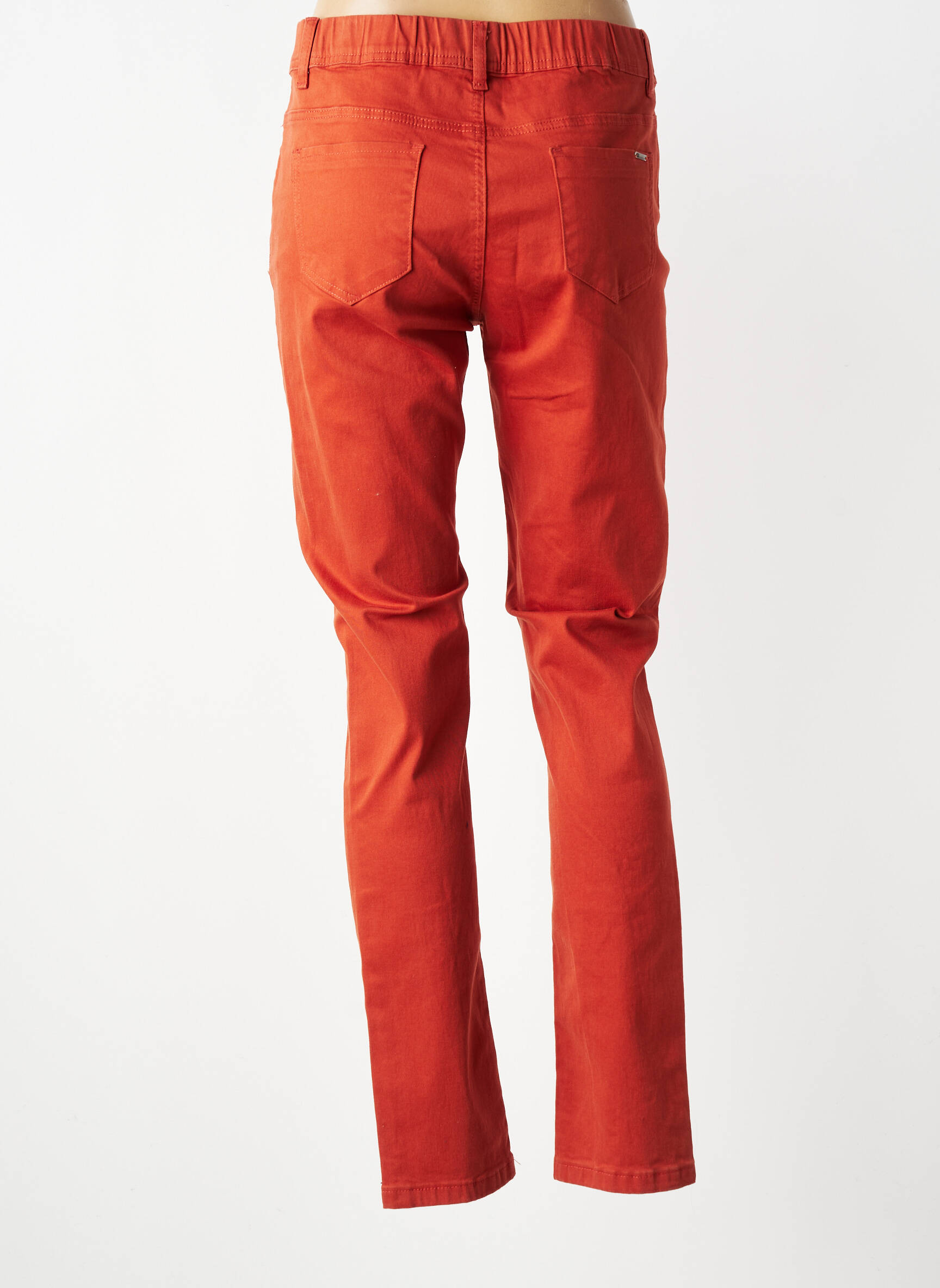 Pantalon slim taille élastique orange GRIFFON femme