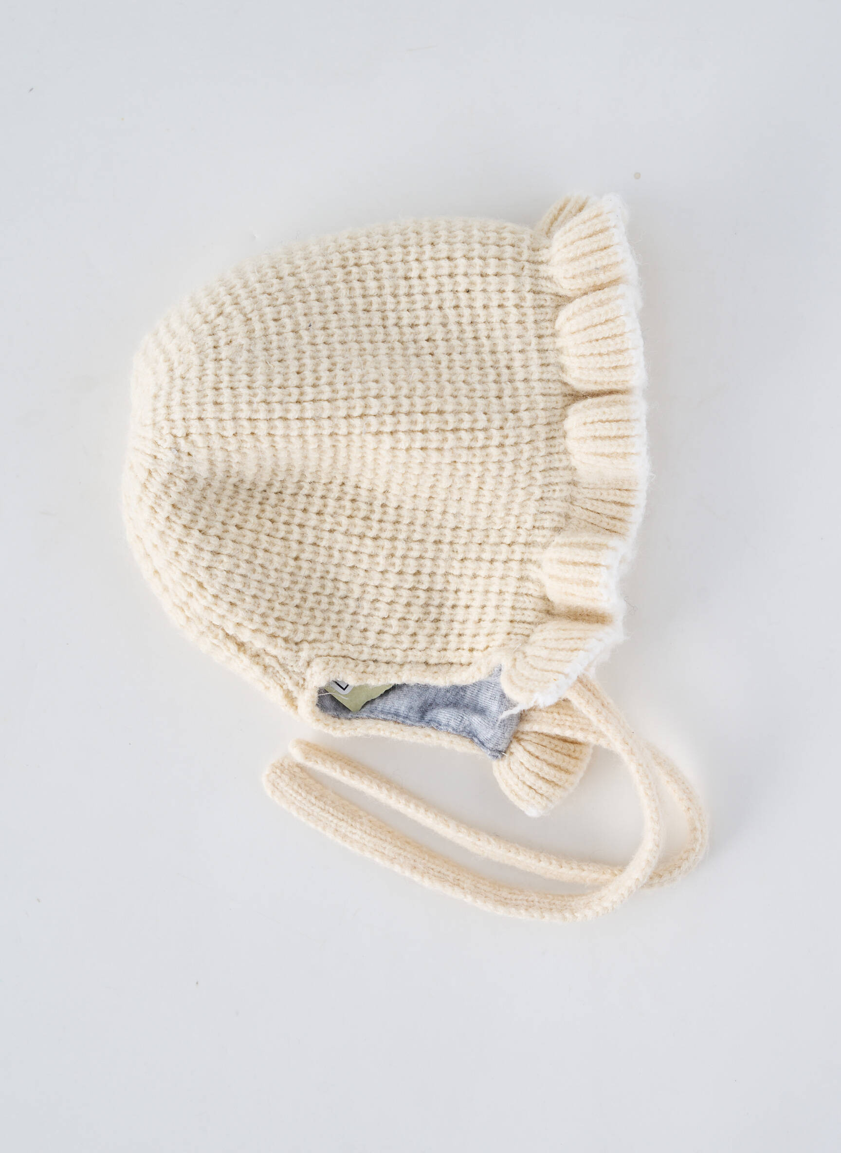 Bonnet fermeture liens à nouer beige SANS MARQUE fille