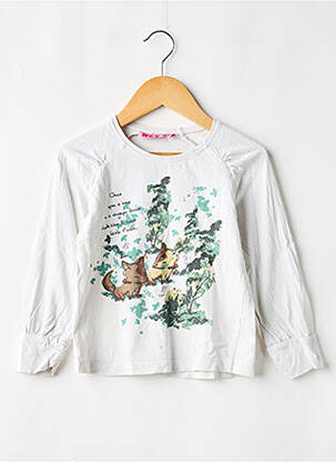 T-shirt stretch manches longues blanc NKY fille