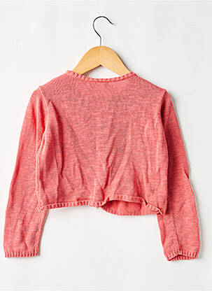 Gilet manches longues col v rose GOCCO fille