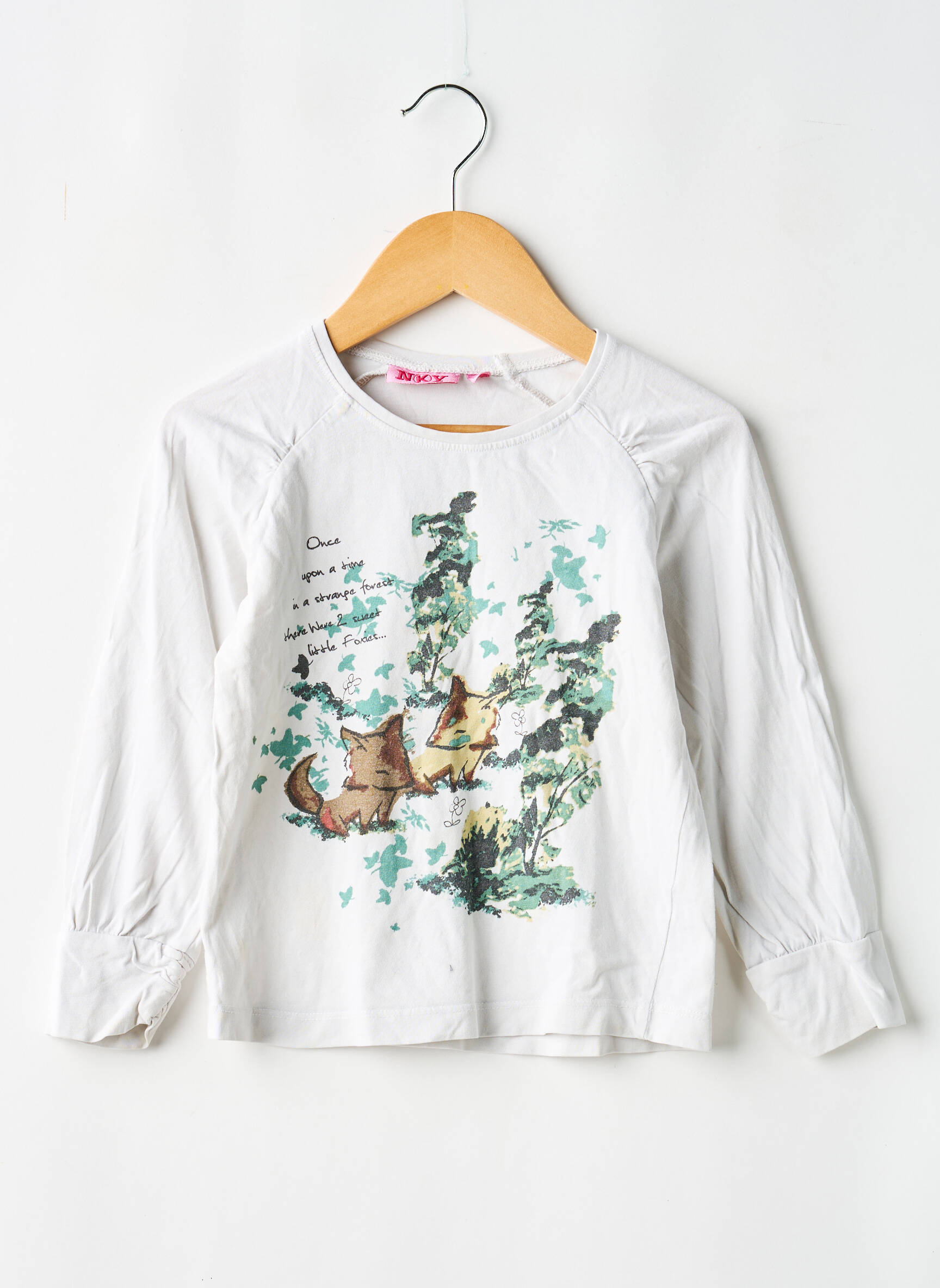 T-shirt stretch manches longues blanc NKY fille