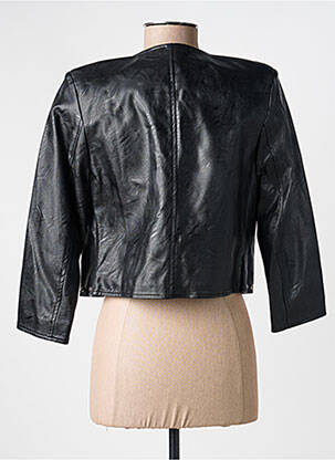 Veste simili cuir epaulette noir VOODOO femme