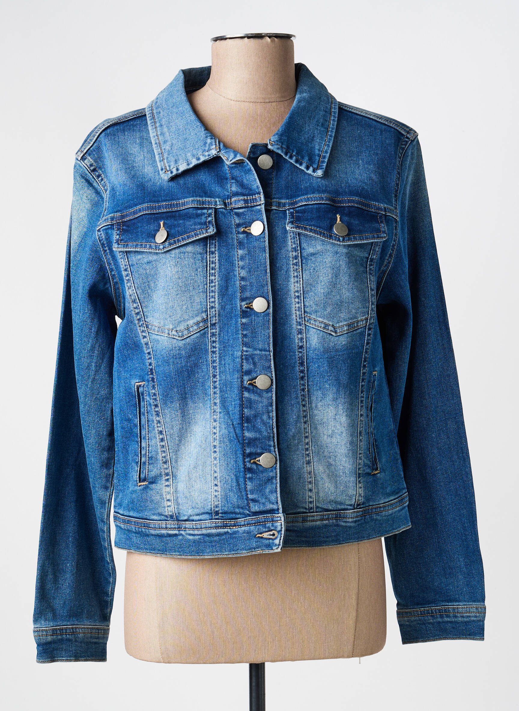 Veste casual coupe droite bleu VOODOO femme
