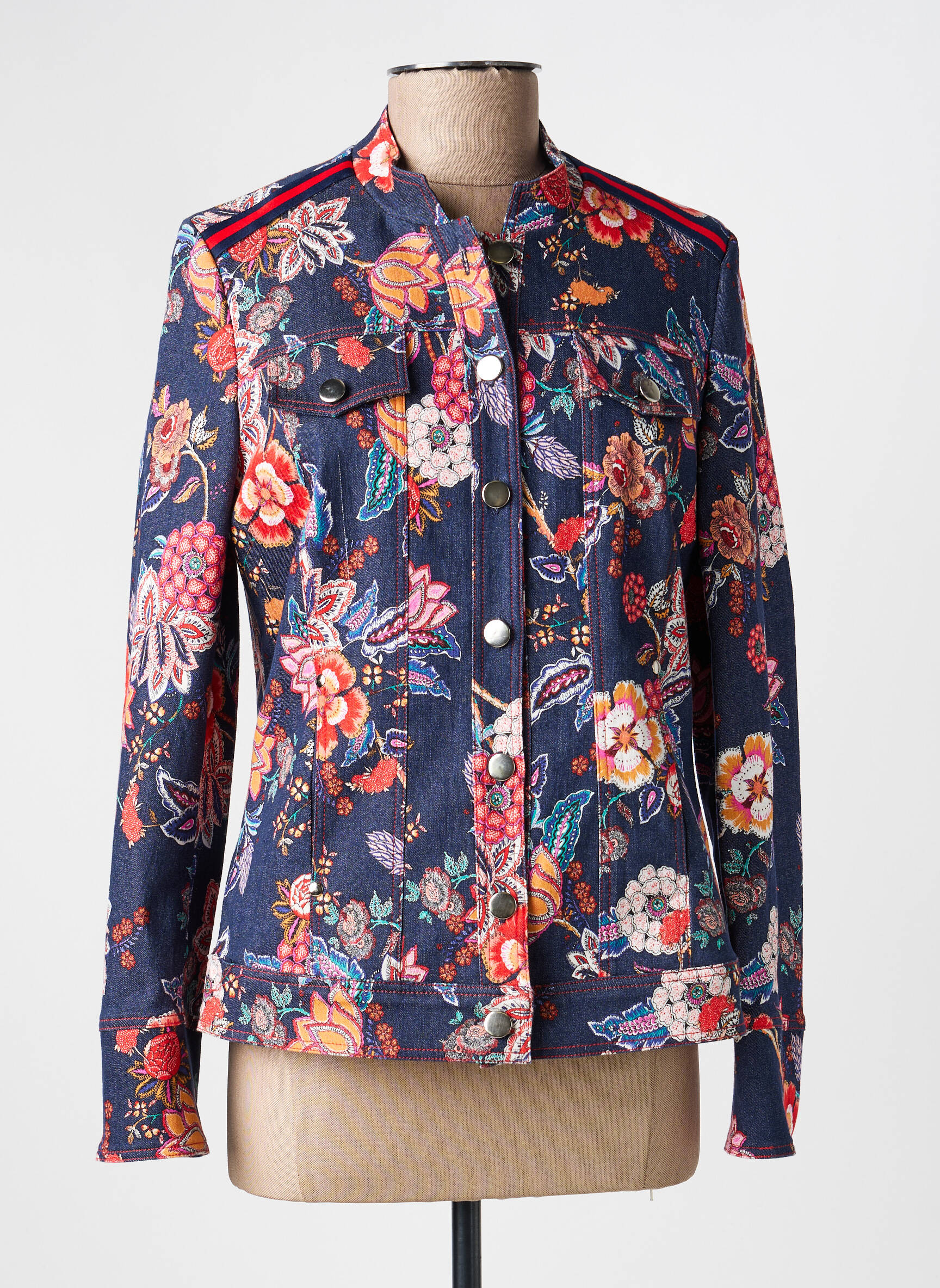 Veste casual col rond bleu MERI & ESCA femme
