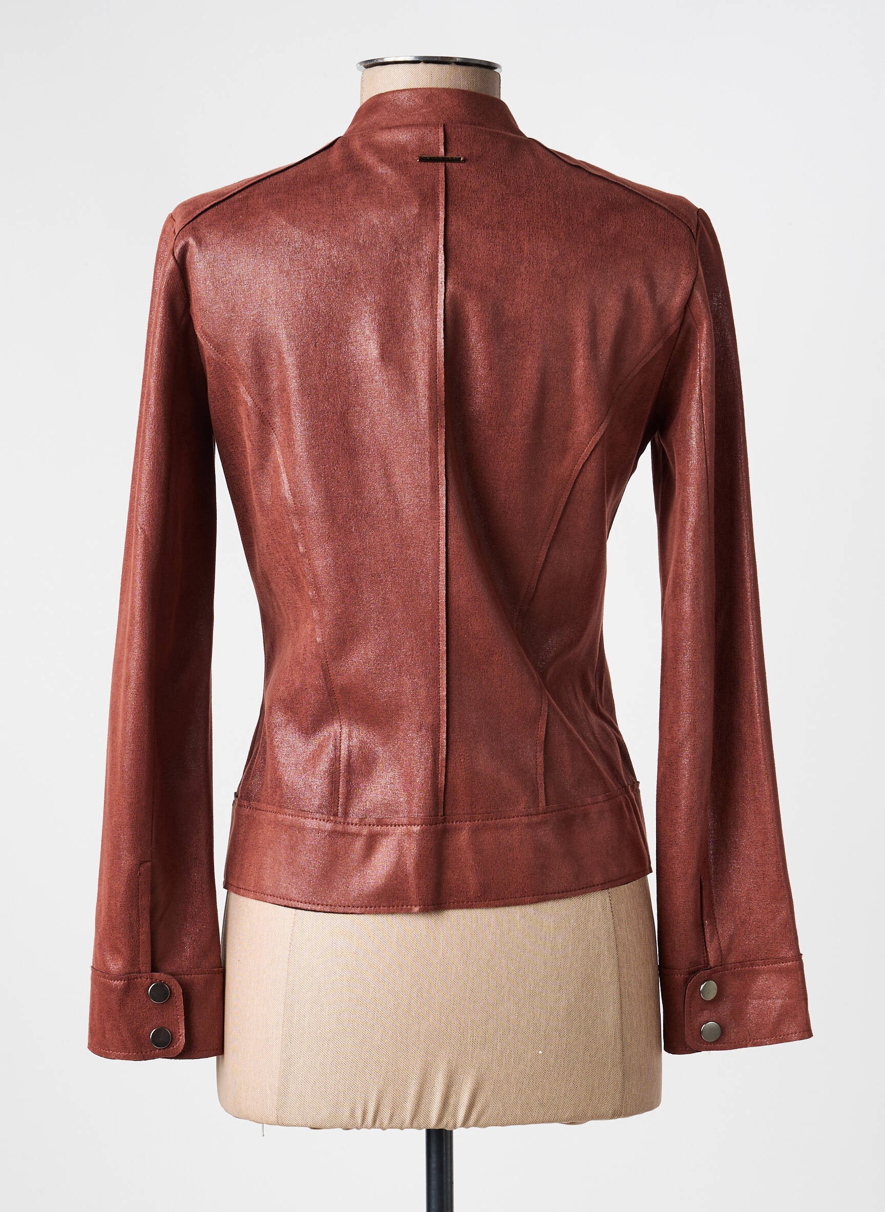 Veste casual col rond marron VOODOO femme
