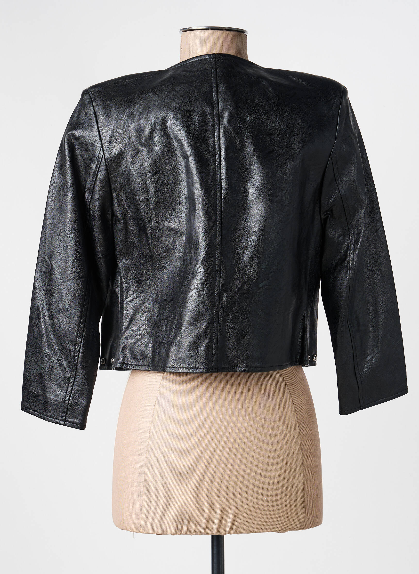 Veste simili cuir epaulette noir VOODOO femme