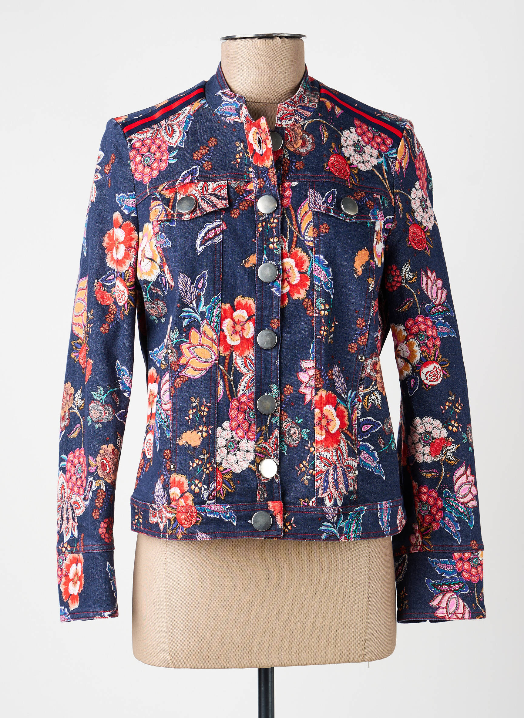 Veste casual col rond bleu MERI & ESCA femme