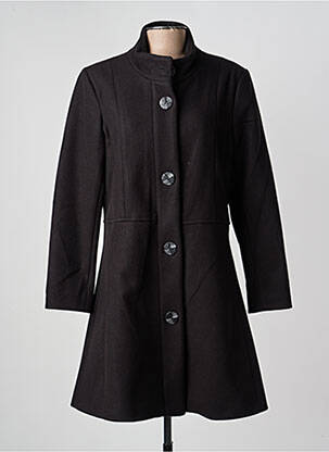 Manteau long coupe droite sans capuche noir GREGORY PAT femme