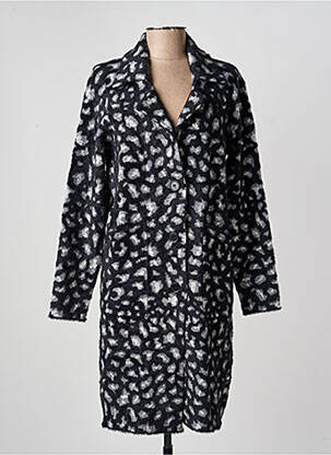 Manteau long coupe droite sans capuche gris JULIE GUERLANDE femme