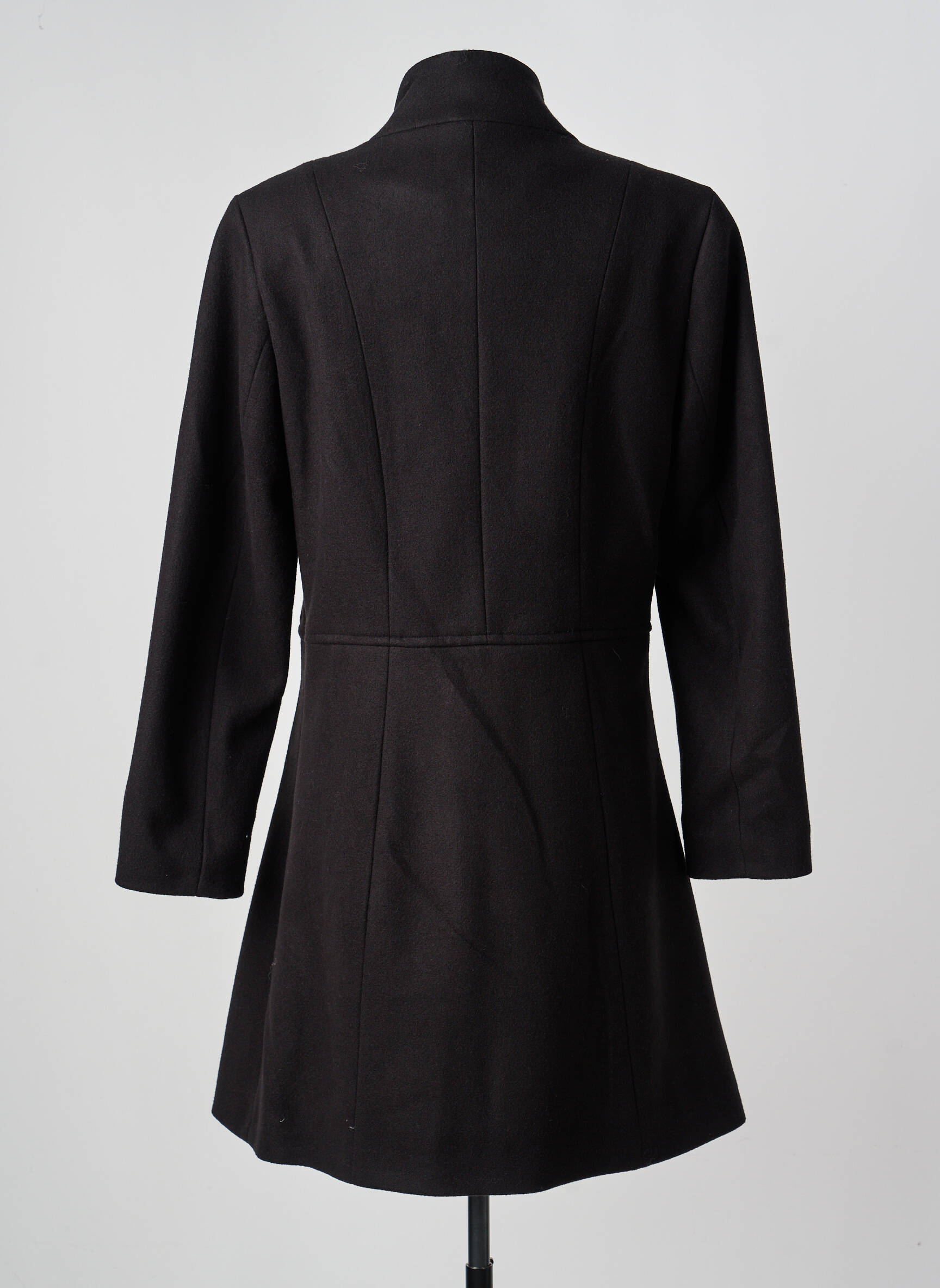 Manteau long coupe droite sans capuche noir GREGORY PAT femme