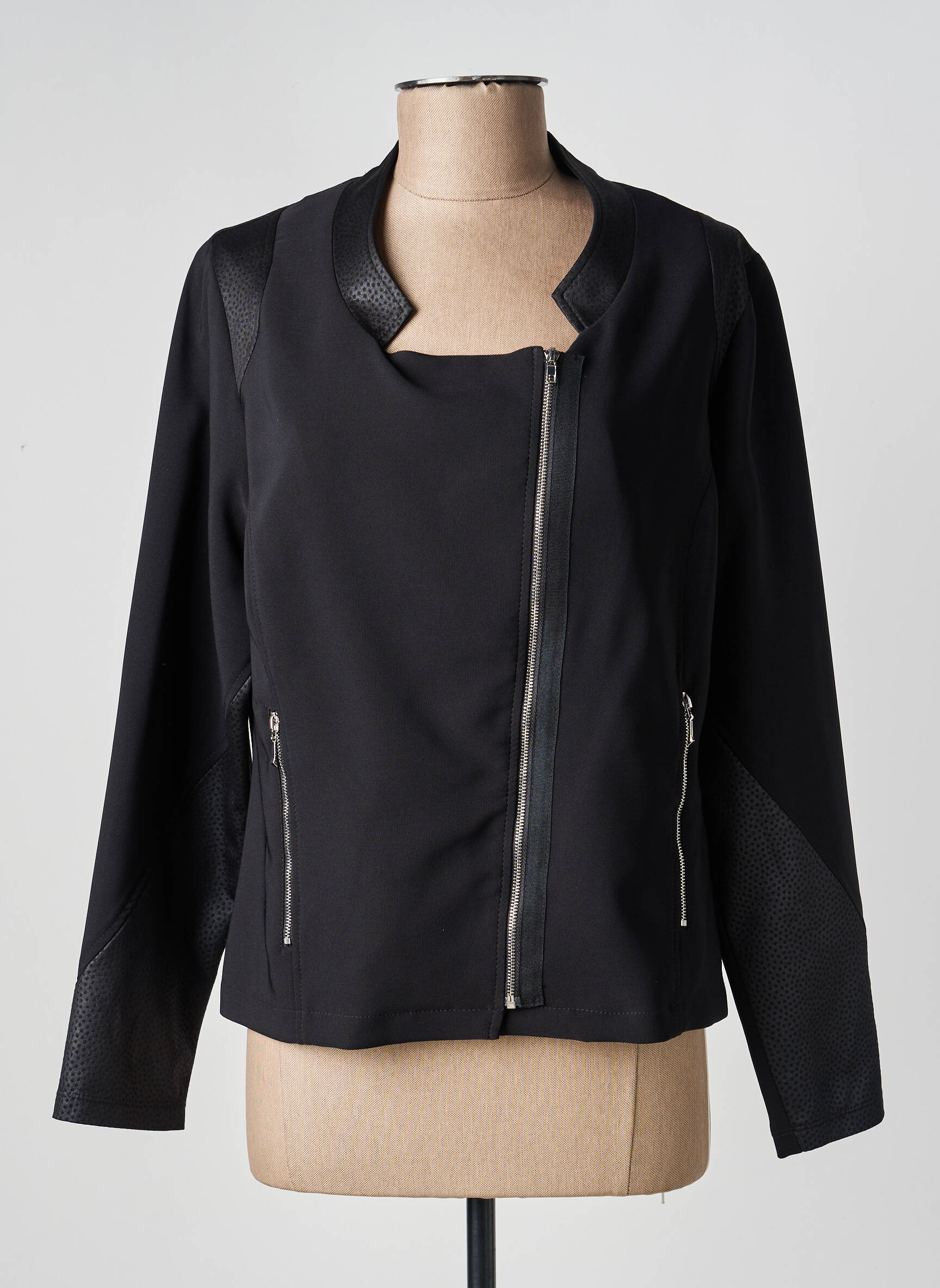 Veste casual col rond noir MERI & ESCA femme