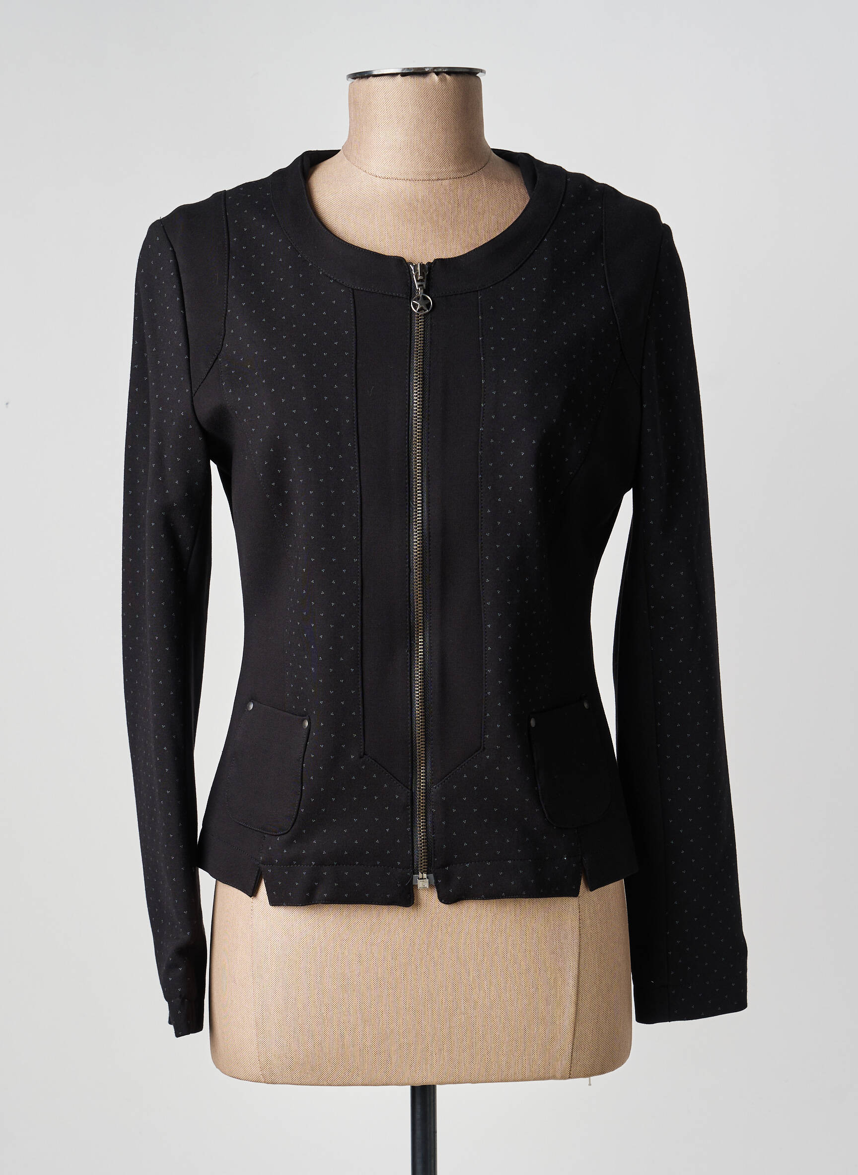 Veste casual col rond noir VOODOO femme