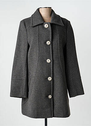Manteau long coupe cintrée sans capuche gris GUY DUBOUIS femme