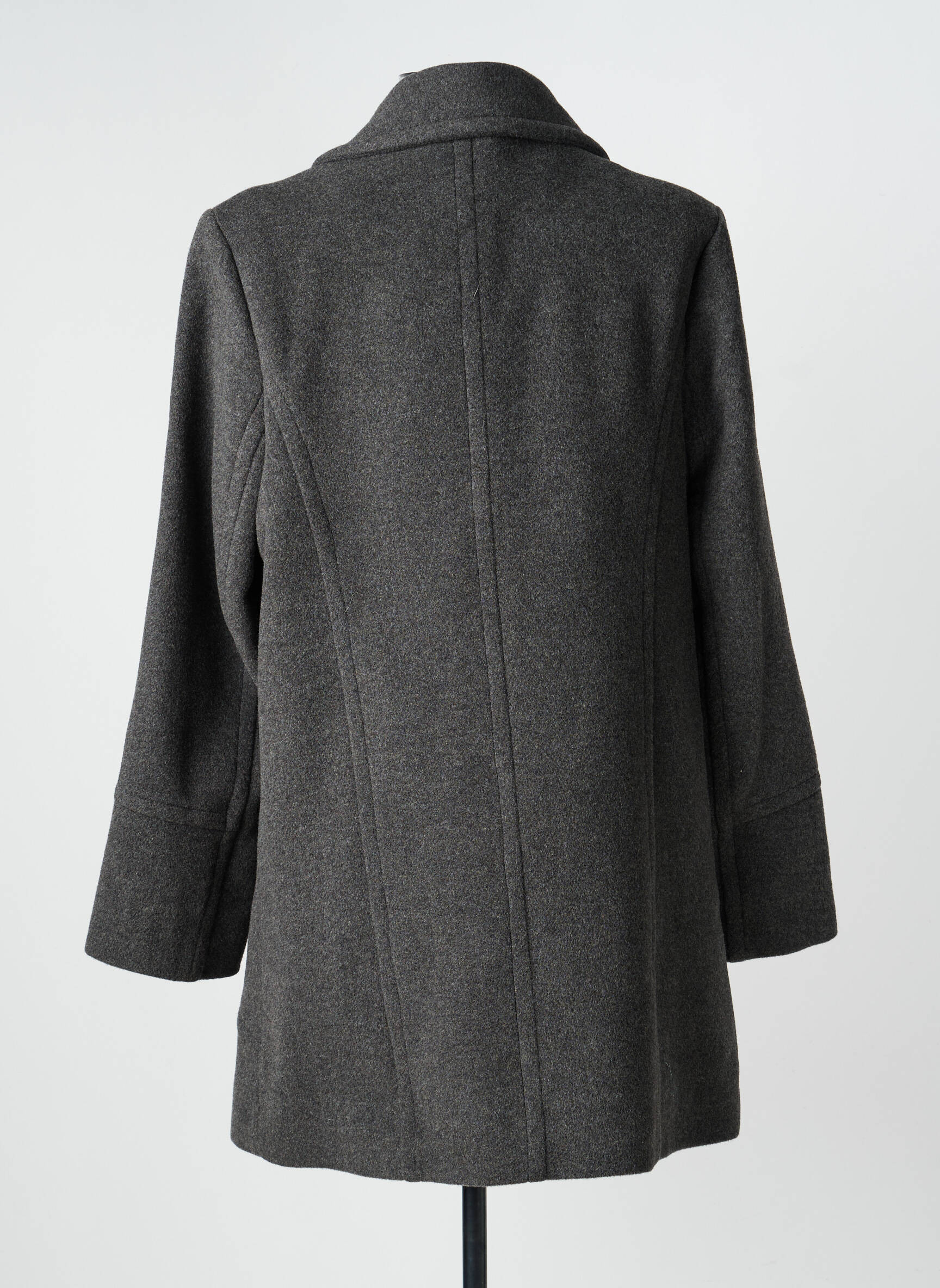 Manteau long coupe cintrée sans capuche gris GUY DUBOUIS femme