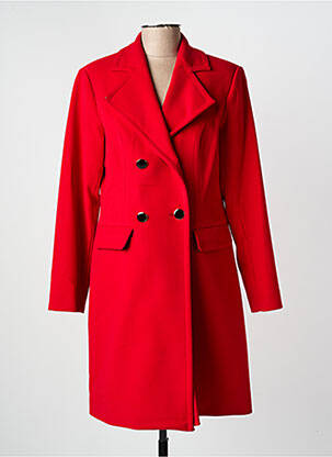 Manteau long coupe cintrée sans capuche rouge GREGORY PAT femme