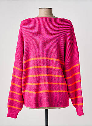 Pull col v manches longues rose COULEURS DU TEMPS femme