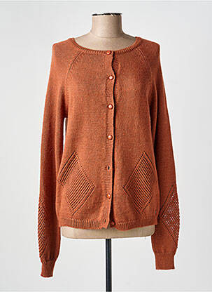 Gilet manches longues col rond marron VOODOO femme