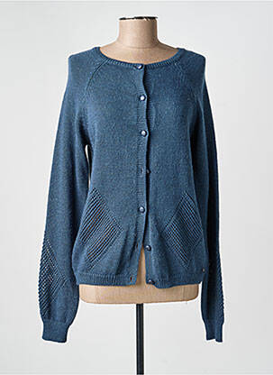 Gilet manches longues col rond bleu VOODOO femme