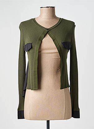 Gilet manches longues col rond vert VOODOO femme