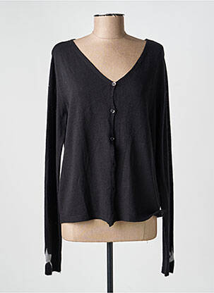 Gilet manches longues fermeture boutonnée sur le devant noir VOODOO femme