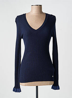 Pull coupe cintrée manches longues bleu VOODOO femme