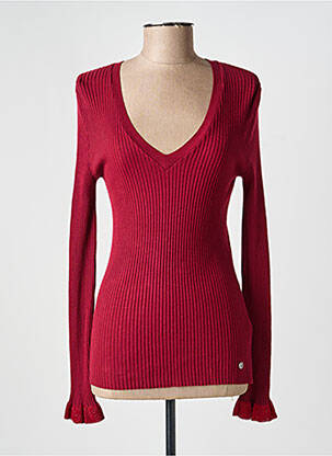 Pull coupe cintrée manches longues rouge VOODOO femme