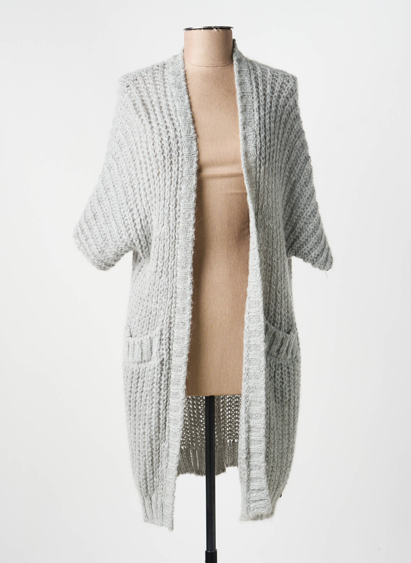 Gilet manches longues coupe cintrée gris VOODOO femme