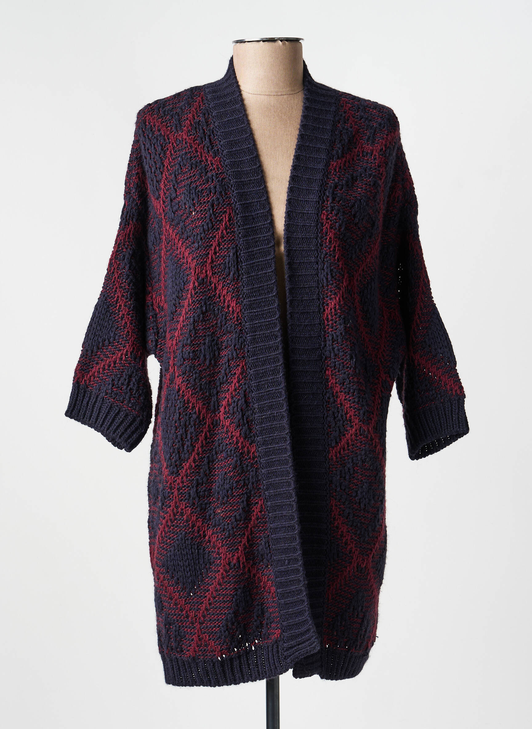 Gilet manches longues col v bleu VOODOO femme