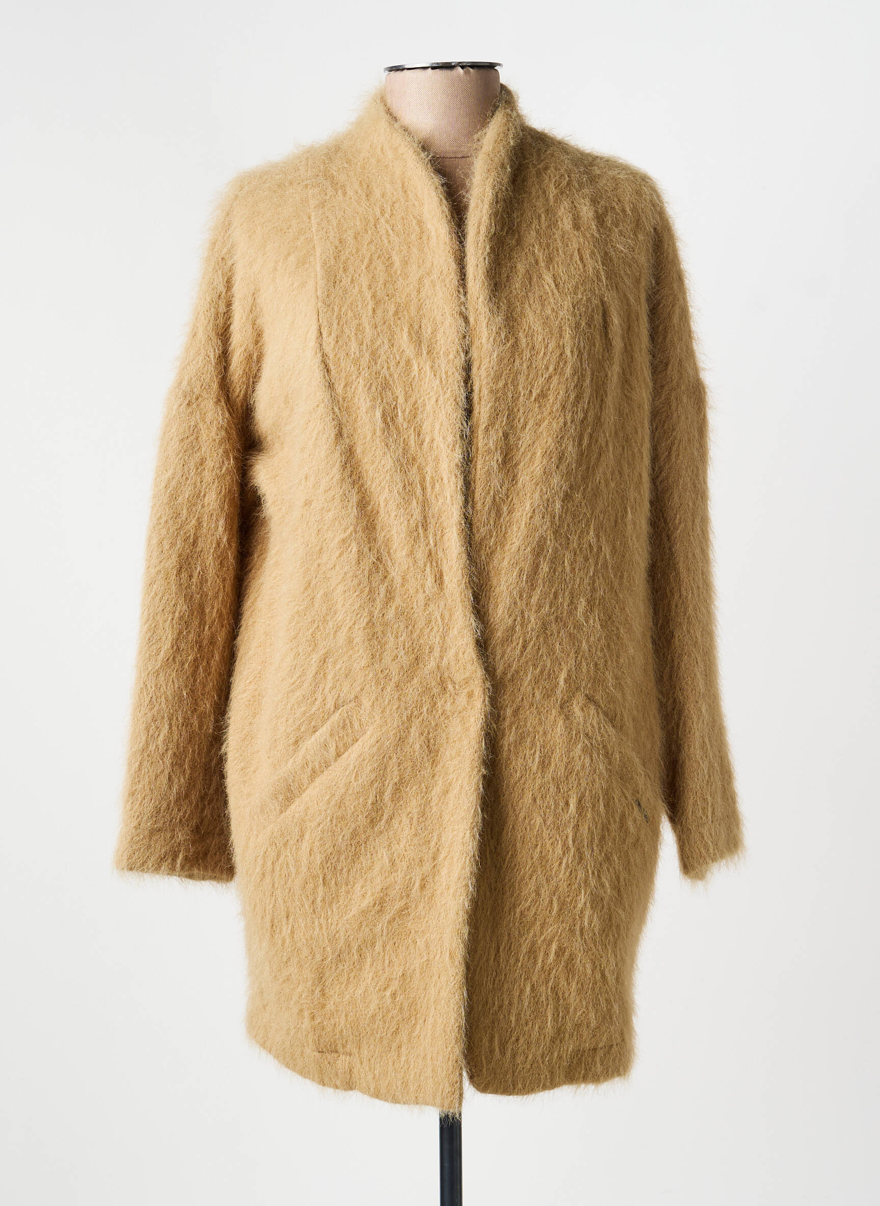 Gilet manches longues col v beige VOODOO femme
