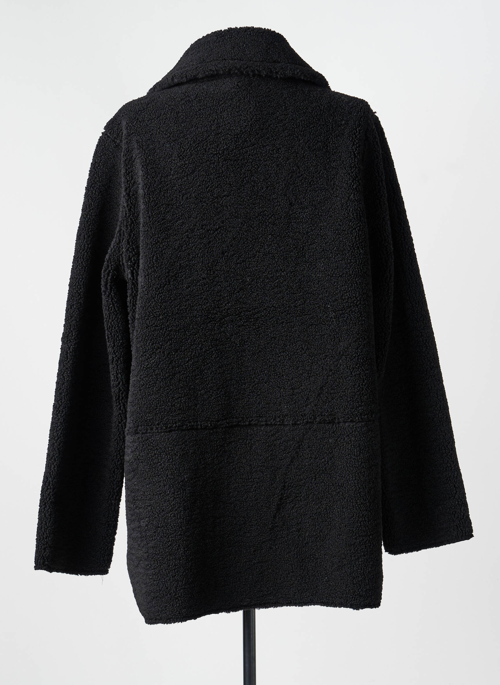 Manteau long coupe droite sans capuche noir JULIE GUERLANDE femme