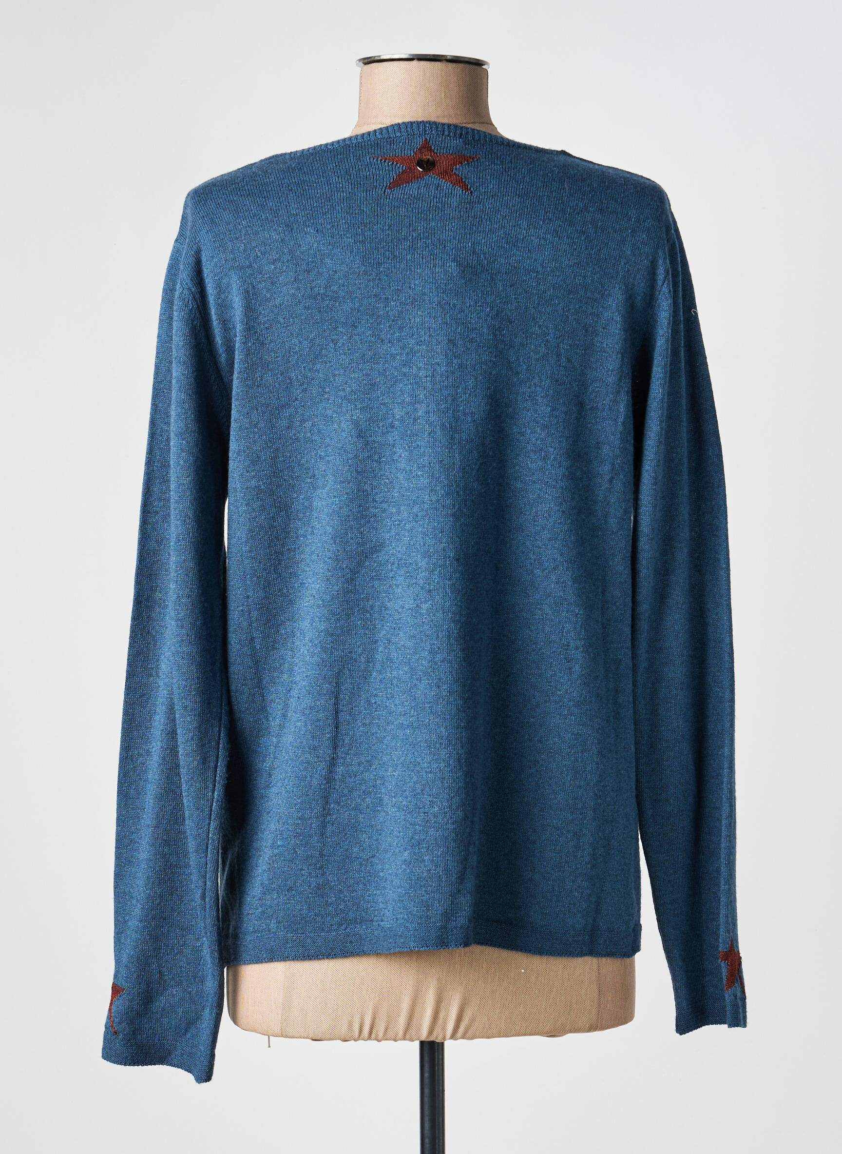 Gilet manches longues fermeture boutonnée sur le devant bleu VOODOO femme