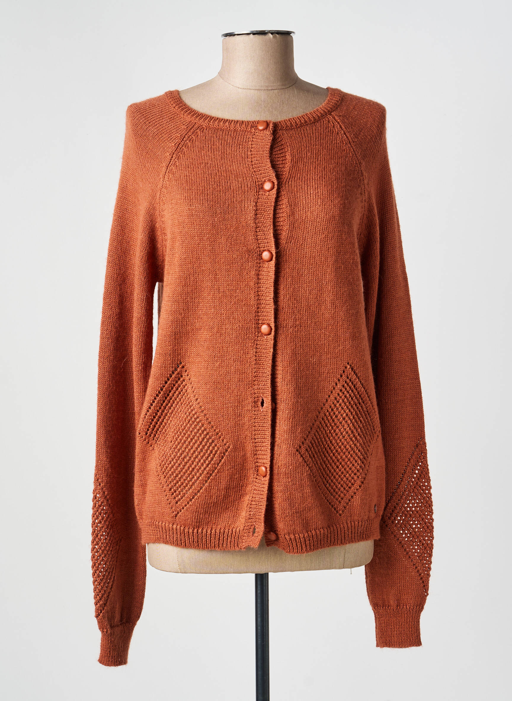 Gilet manches longues col rond marron VOODOO femme