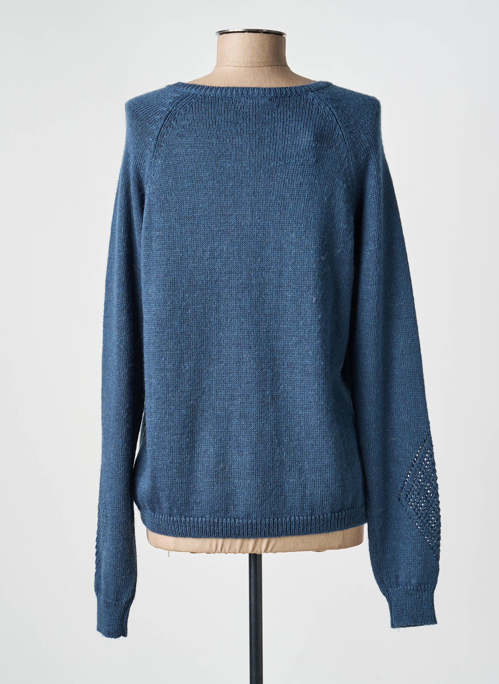 Gilet manches longues col rond bleu VOODOO femme