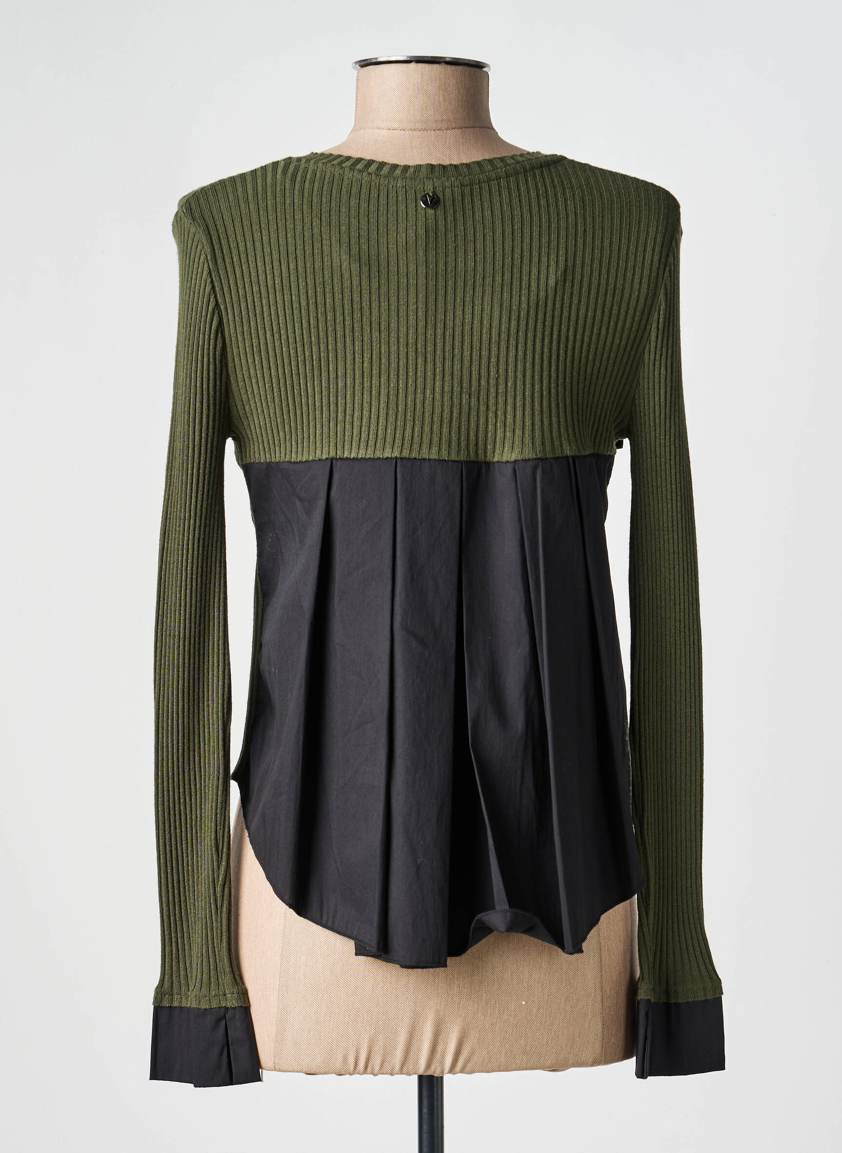 Gilet manches longues col rond vert VOODOO femme