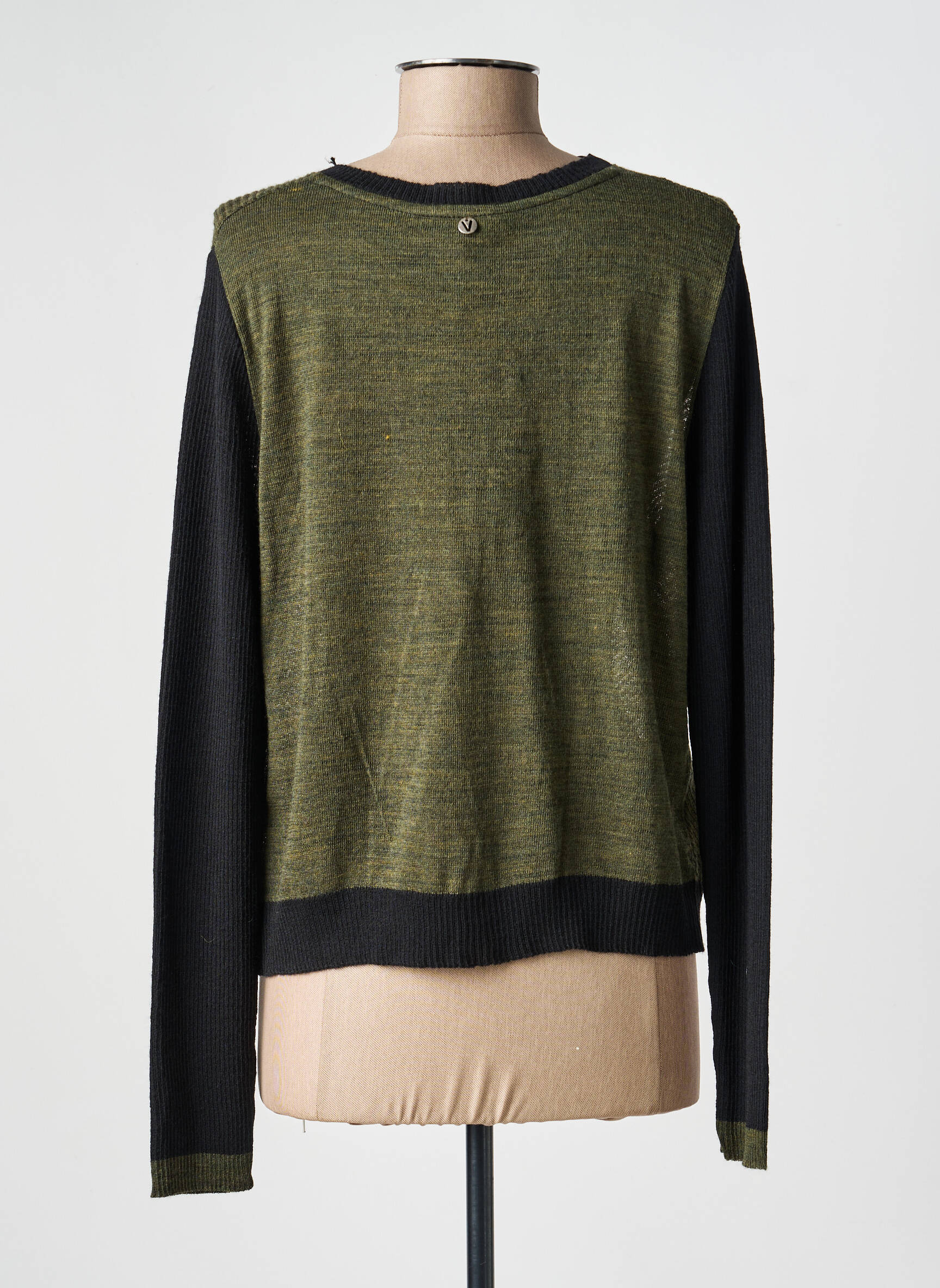 Gilet manches longues col rond vert VOODOO femme