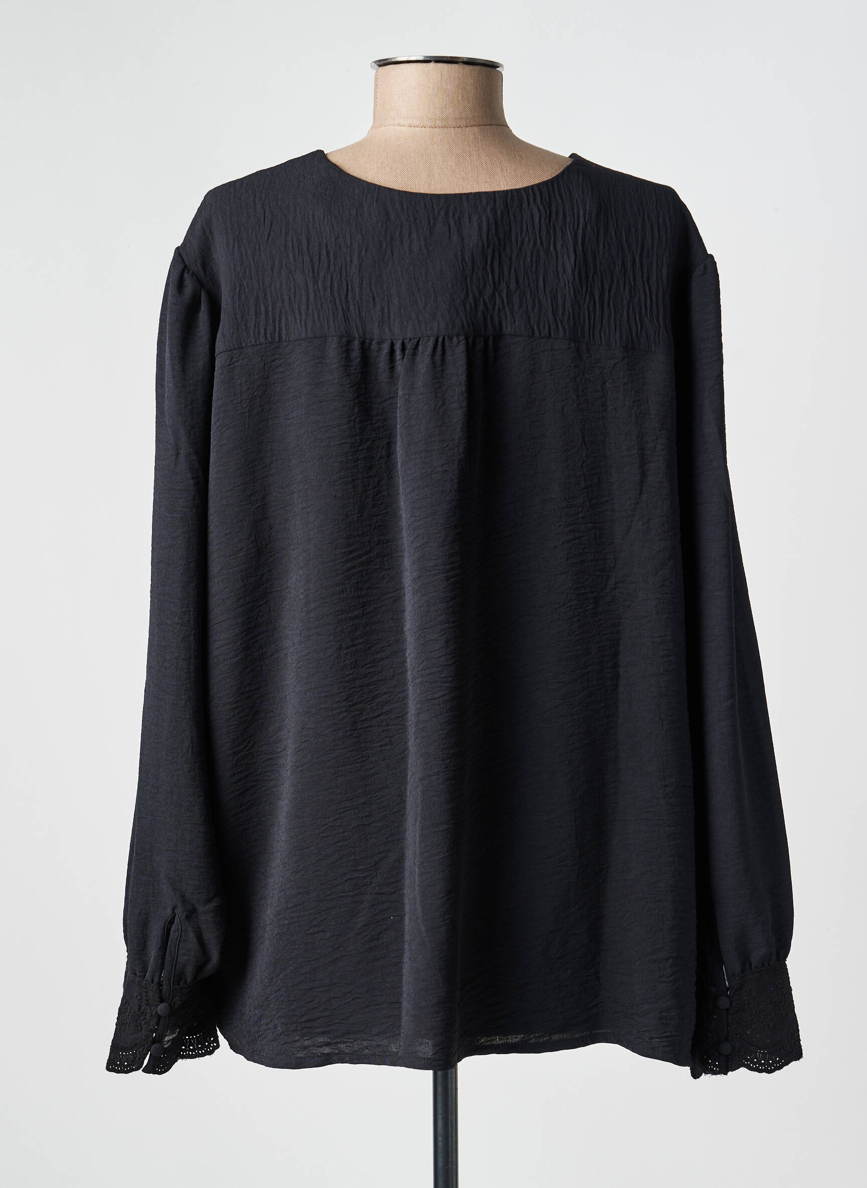 Blouse manches longues manches longues noir JULIE GUERLANDE femme