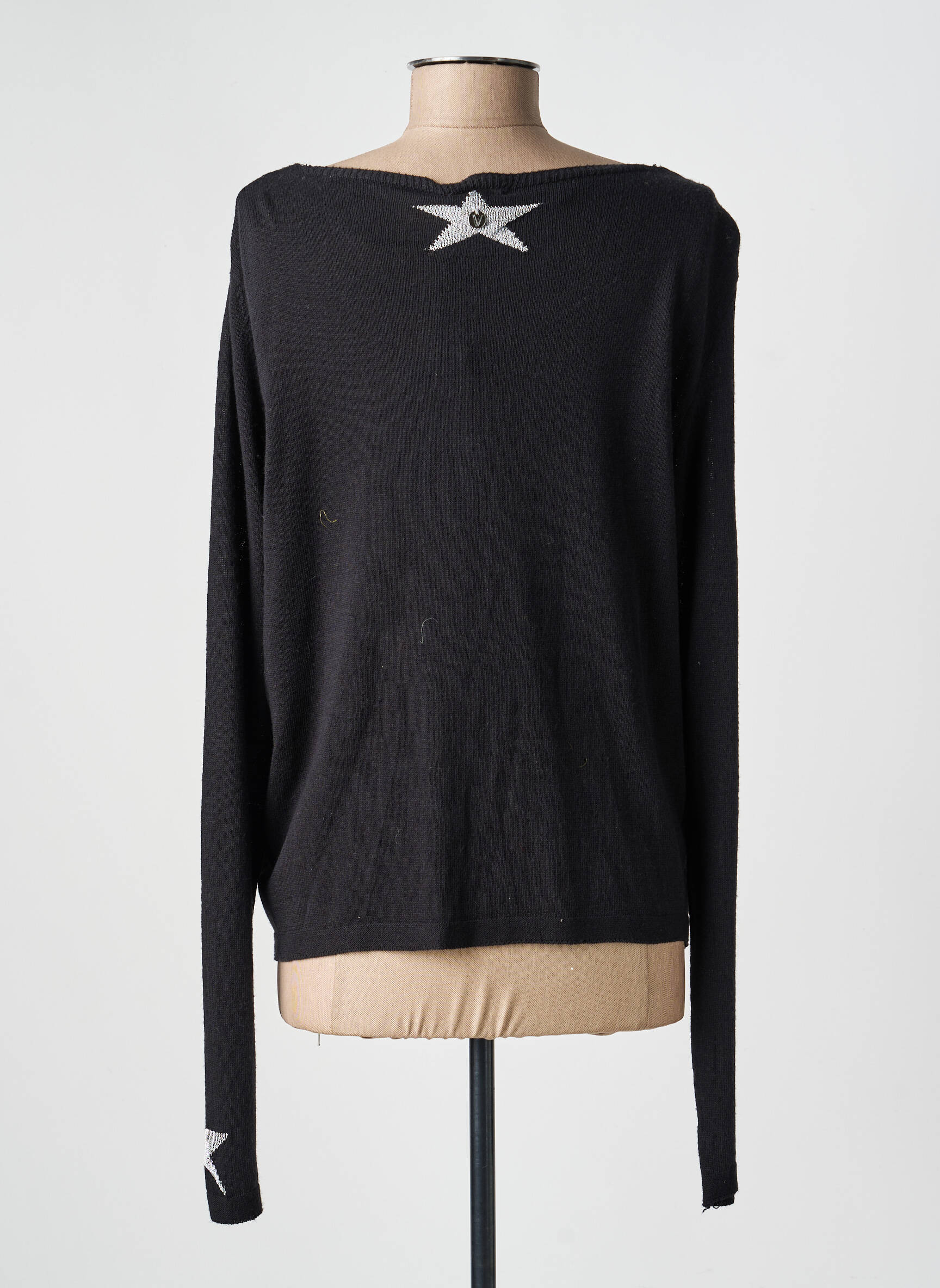 Gilet manches longues fermeture boutonnée sur le devant noir VOODOO femme