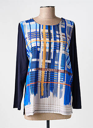 Top stretch manches longues bleu GUY DUBOUIS femme