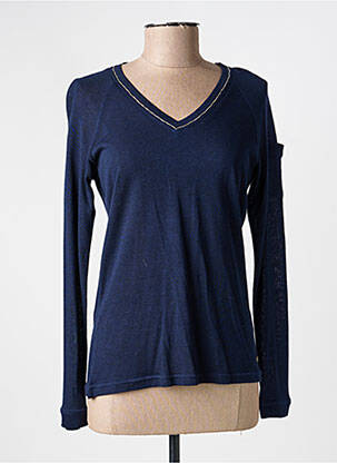 Top tissage jersey manches longues bleu VOODOO femme